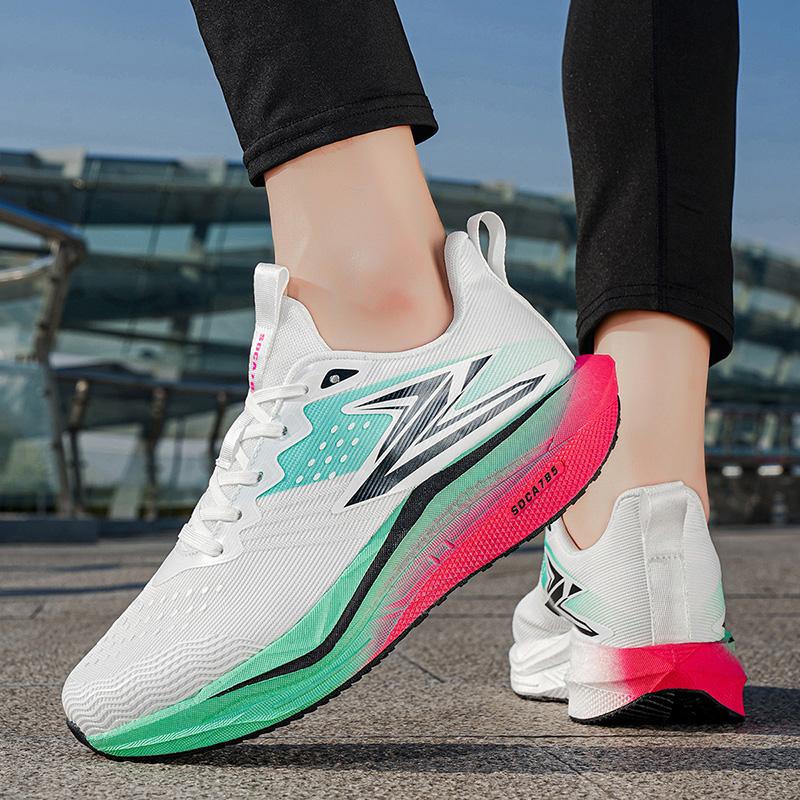 Men Sports Speciality Marathon Running Shoes Carbon Board Breathable Lightweight Women's Comfortable Athletic Nonskid Cushion Stability Sneakers