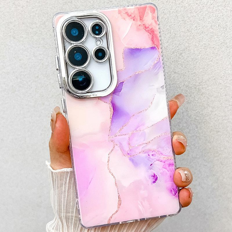 Suitable for New Samsung S25 Ultra Mobile Phone Case S24plus Double Sided Coated Imd Electroplated Marble A55 Case