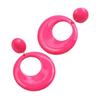 Pendientes Redondos de Acrílico Calados Geométricos Fluorescentes Retro