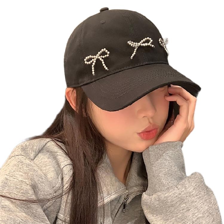 InsStyle Sweet Baseball Hat Peaked Hat Lovely Bowknot Sun Hat Summer Sport Hat