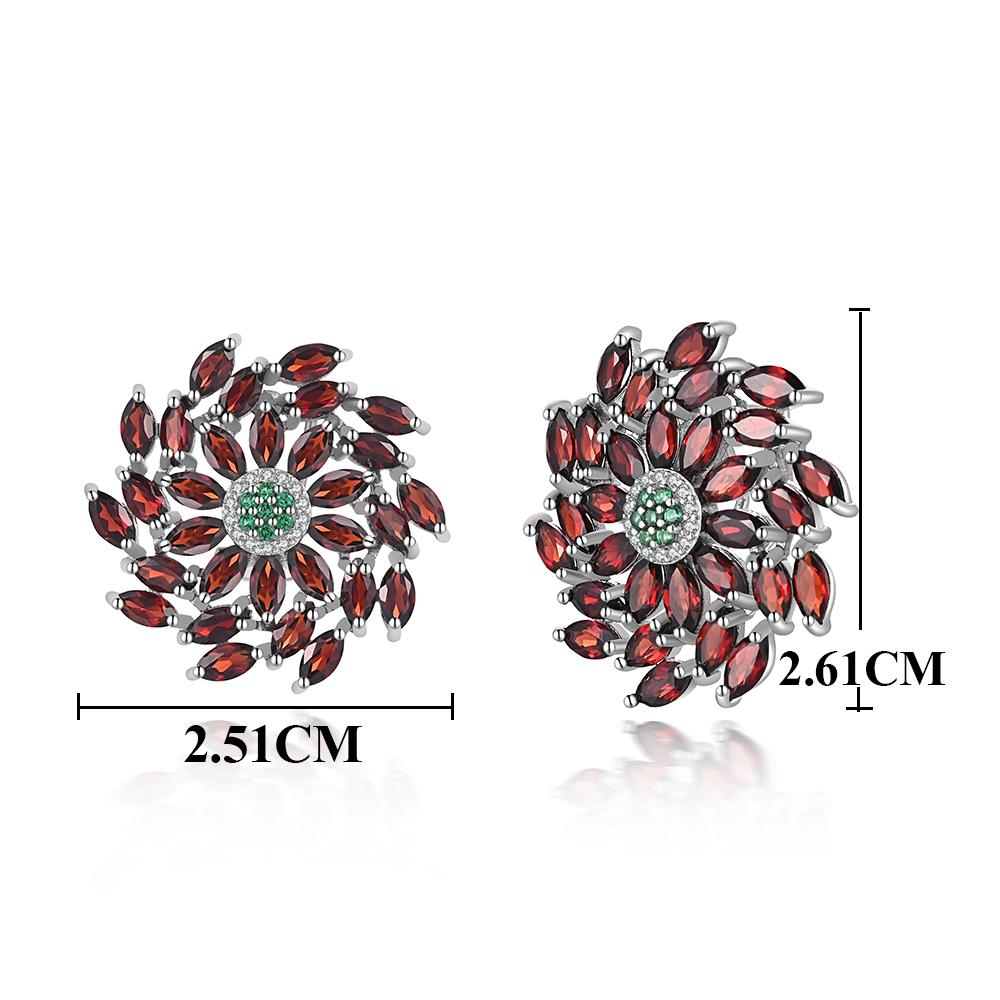 Wunderschönes Design aus natürlichen, hellen, roten Granat-Luxus-Ohrringen für Damen aus 925er-Sterlingsilber, edler Schmuck, Jubiläumsfeier