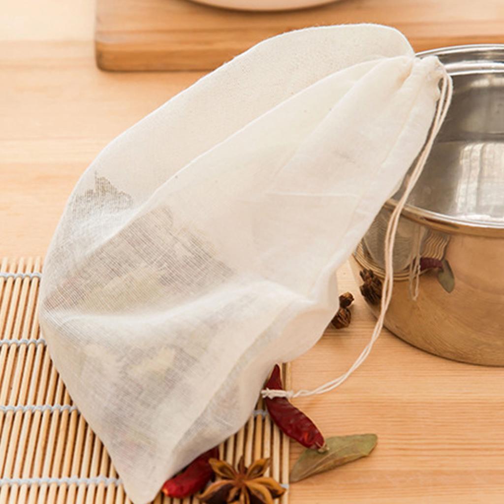 Drawstring Filter Bags Multifunctional Medium Capacity Spice Filter Bags for Cooking Straining