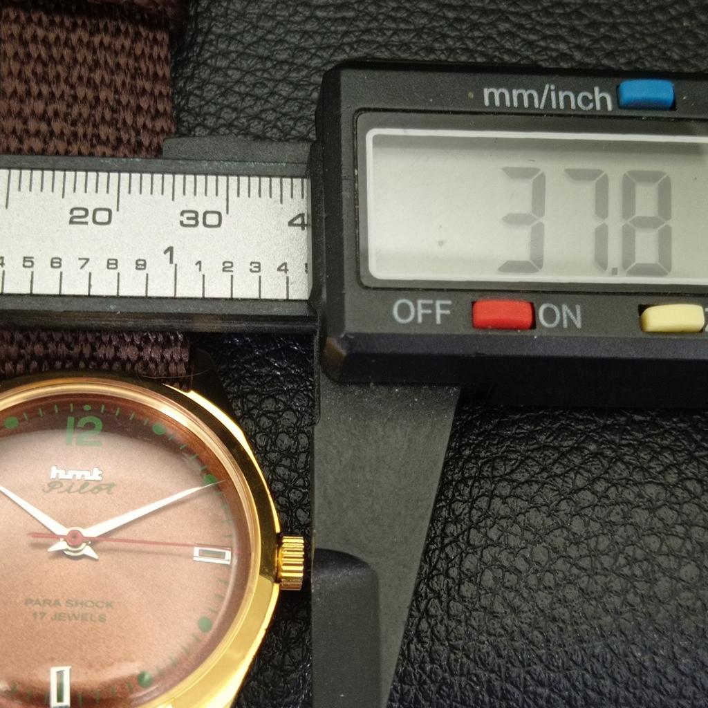 HMT PILOT HAND-WINDING VINTAGE INDIAN MENS BROWN COLOR DIAL WATCH A702077-5 R208-a702077