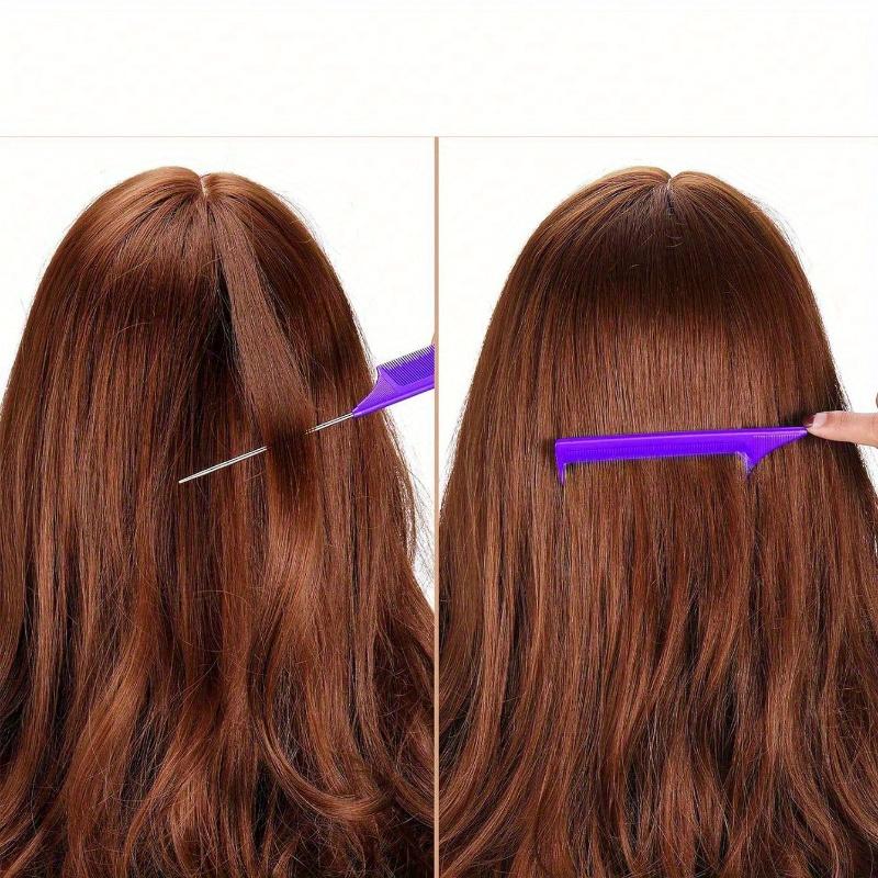 Tail Comb, A Steel Pin-Shaped Protruding Hair Dye Comb - Hair Salon Designed Hair Comb with Haircut Partitioning and Pointed Tail Design