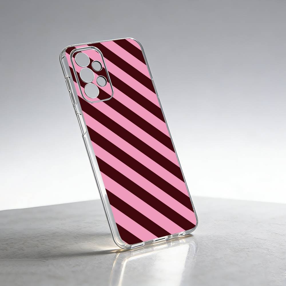 Burgundy White Stripe patterns Phone Case Transparent Silicone Soft For Samsung S25,S24,S21,S22,S23,S30,Ultra,S20,Plus,Fe Samsung S24
