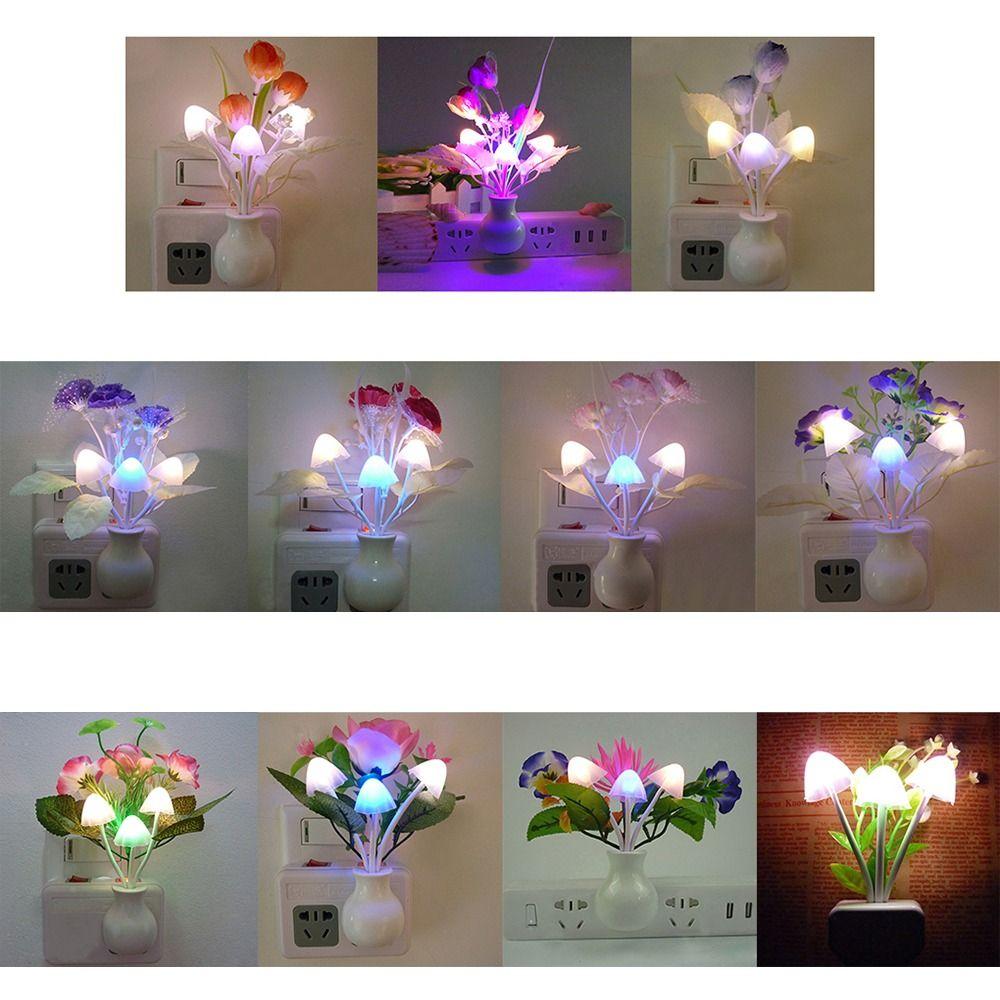 

Day Gift Lilac Floral Lamp LED Mushroom Night Lights Colorful Little Night Light 3D Light