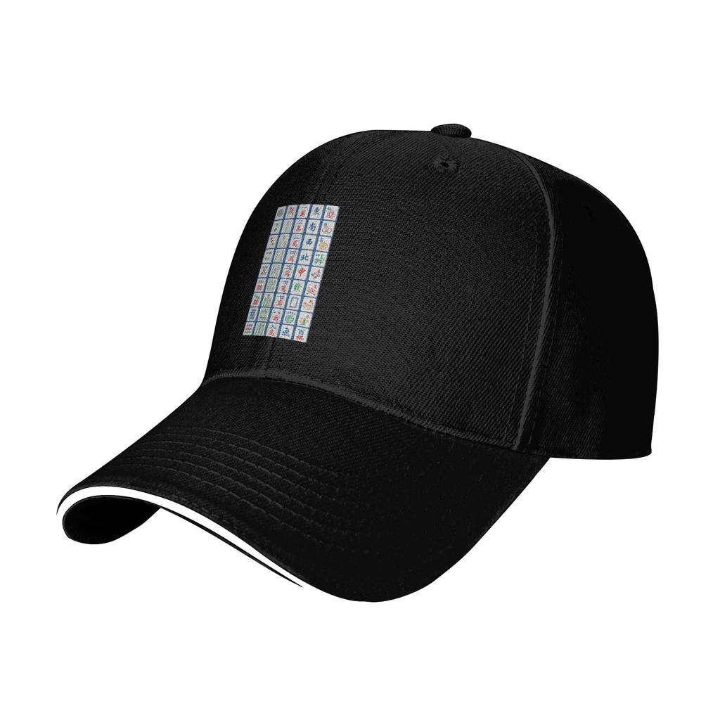 Black Mahjong Cap Casual Baseball Caps Adjustable Hat Hip Hop Summer Unisex Baseball Hats Customizable