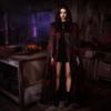 Stretchy Fit Blood Splatter Hooded Cloak Hooded Design Full Length Cape  for Halloween Festival