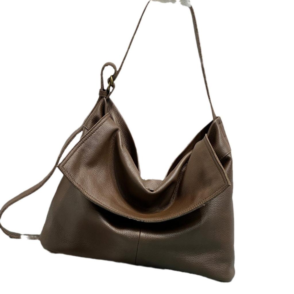 Top-grain Cowhide Soft Single-shoulder Bag 2026, Laid-back Style Genuine Leather Bag, Cross-body Texture