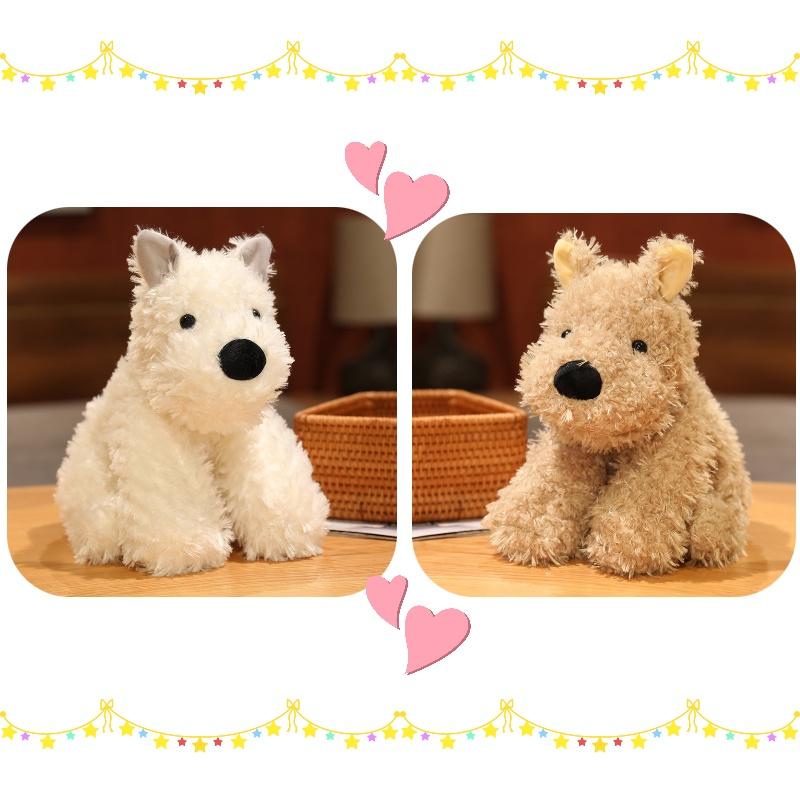 White/brown West Highland Terrier Plush Toy Pillow For Sleeping And Cuddling Great Birthday Gift For Boys And Girls