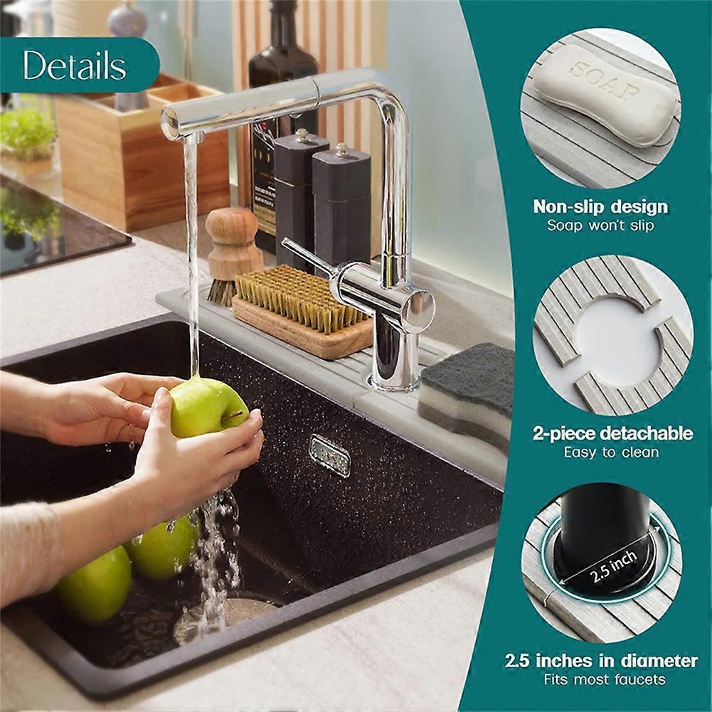 Instant Drying Stone for Kitchen Sink, Stone Drying Trays for Bathroom Sink