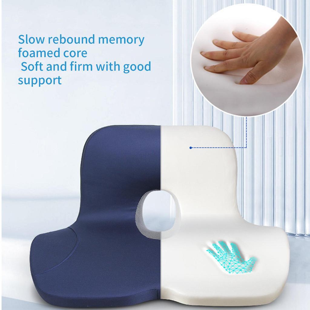 Car Seat Cushion Lumbar Support Pillow For Desk Chair Non-Slip Ergonomic Lumbar Support Pillow Relief Foam Carseat Pad For Hips