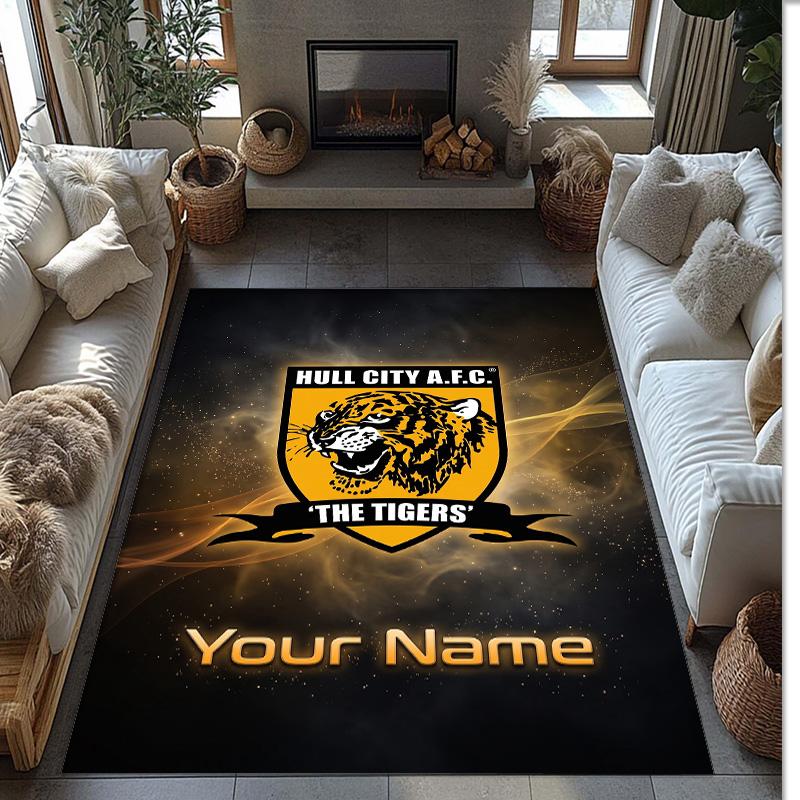Hull City Printed Crystal Velvet Rug Non‑Slip Crystal Velvet Carpet For Sofa Bedroom Indoor Home Decoration