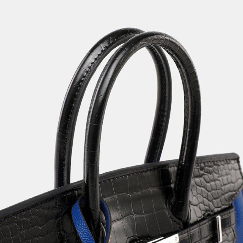 Luxusní kabelka platinové barvy s krokodýlím vzorem Elegantní dámská kabelka přes rameno/crossbody s otočným uzávěrem