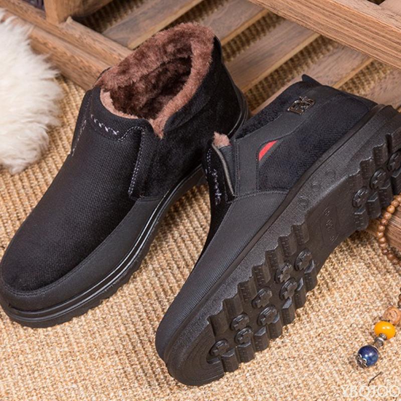 Winter Warmth Simplicity Comfort Versatility Men's Cotton Shoes Thick Cold Resistant Anti Slip Wear-resistant Men's Cotton Boots