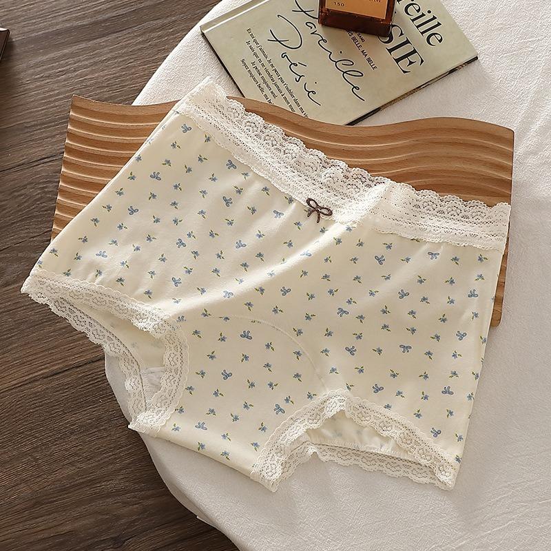 Sexy Straight-leg Pants with Elongated Crotch, High-waisted Long Cotton Ladies' Thong with Lace At The Crotch.