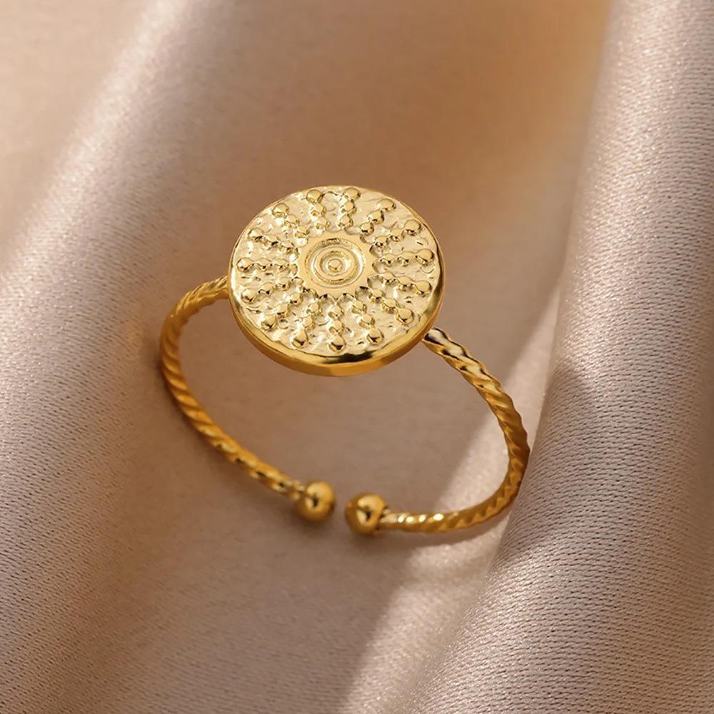 

Кольцо из нержавеющей стали с геометрическим узором Любовь , женское, открытое, регулируемое, ювелирное изделие для повседневной носки Opening adjustable