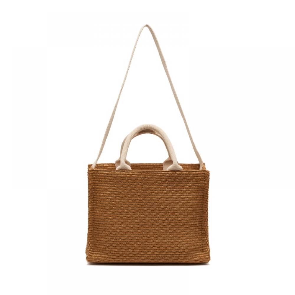 Marni Shmp0077u0 P3860 Z0r42 East West Raffia Small Top Handle Tote