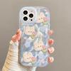Rabbit Flowers Suitable for Apple 16 Mobile Phone Case 15pro Feather Yarn Iphone14promax Lens Full Package
