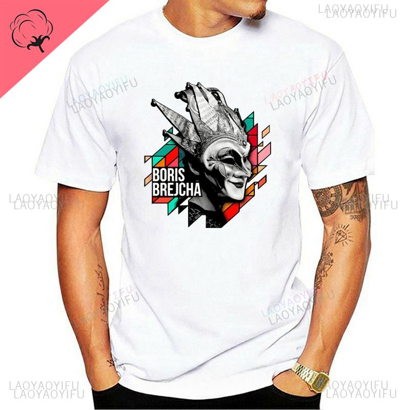 New BORIS BREJCHA Mask Hightech minimalist tech music print pattern Personality Street Hip Hop Men women universal Tshirt