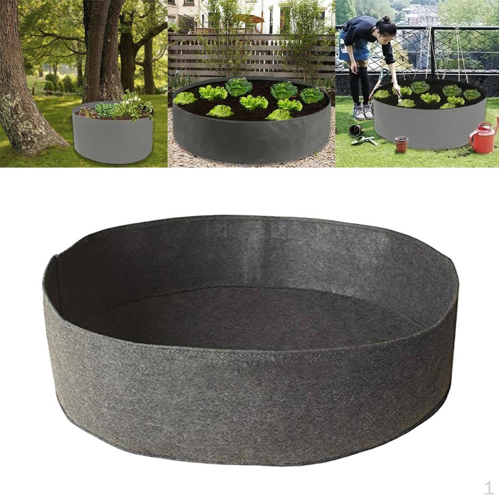 

, Round Felt Fabric ing Bag, Breathable Raised Garden Bed, er Pot for s, Flowers, 70x30cm