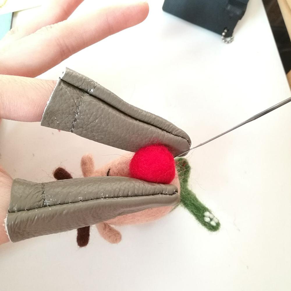 

Цветные кожаные напальчники Утолщенная защита для большого пальца Инструмент для валяния Напальчники Перчатки для пальцев 1 Pair