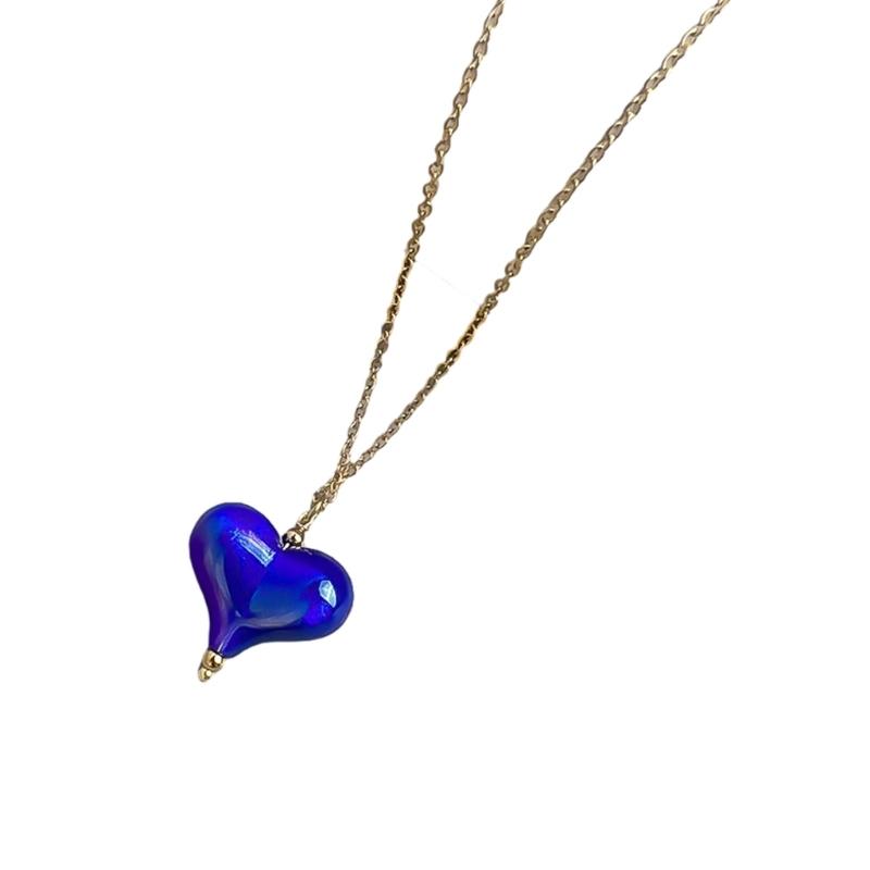 Trendy Heart Pendant Necklace Long Chain Women 2023 Jewelry Choker Necklaces Wedding Jewelry Gift for Valentines Day