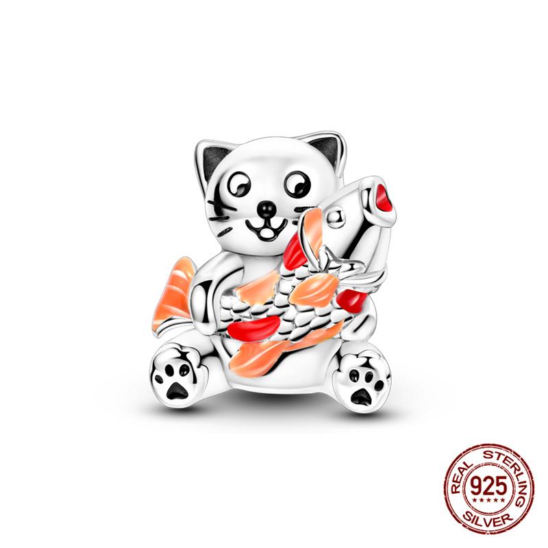 Originale Eulenperlen, 100 % Kupfer, Glückskatzen-Elefanten-Anhänger, passend für Originalarmbänder, DIY-Schmuckherstellung, Geschenk für Frauen