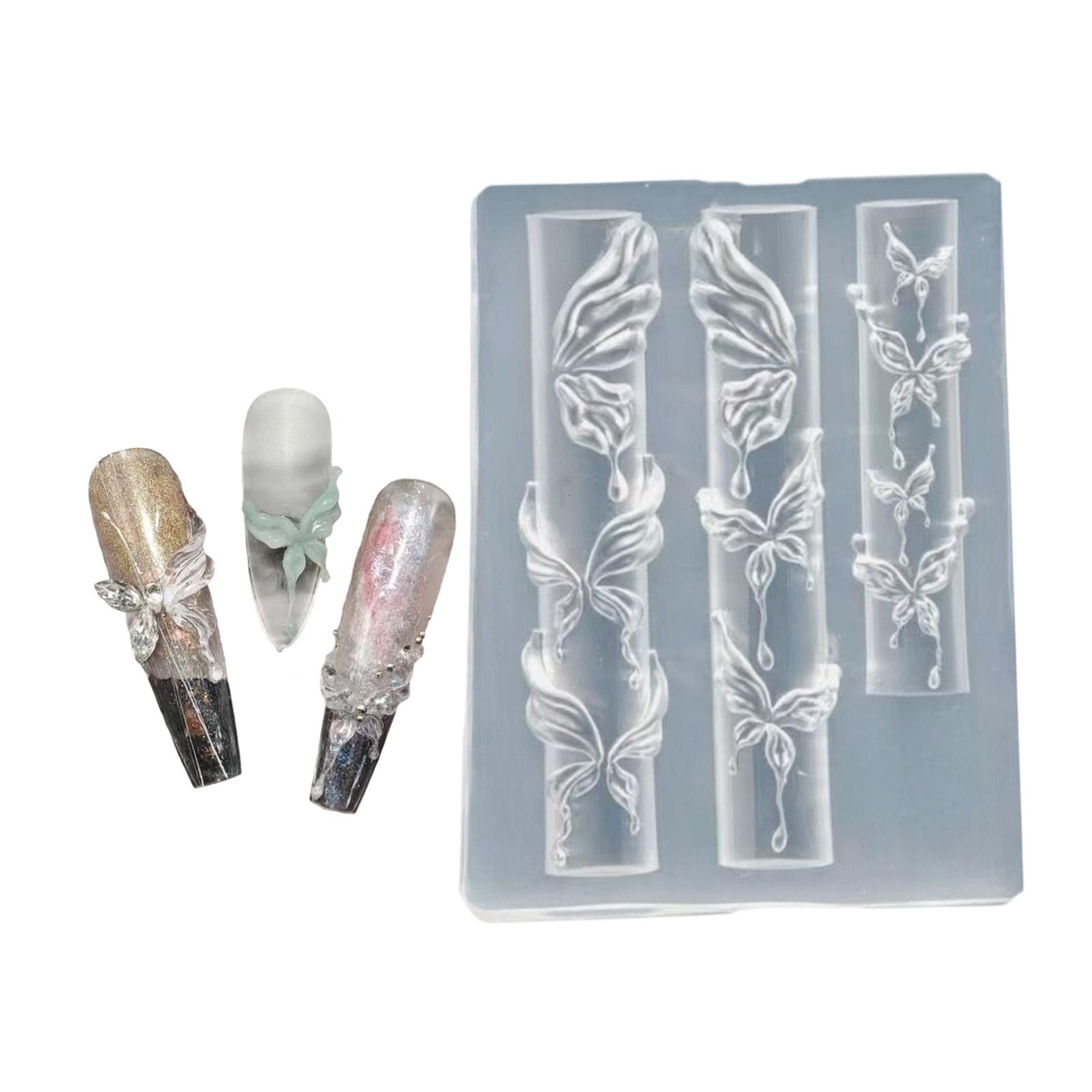 

Силиконовая форма для нейл-арта, аксессуар, формы на тему бабочек, 3D декоративная форма для ногтей, силиконовая текстура для различных типов ногтей