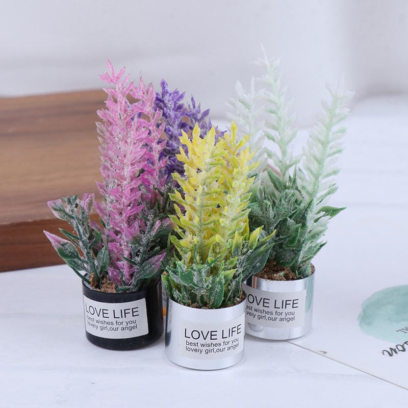1:12 Dollhouse Toy Miniature Fake Plant Lavender Flower Arrangement Accessories Dollhouse Decoration