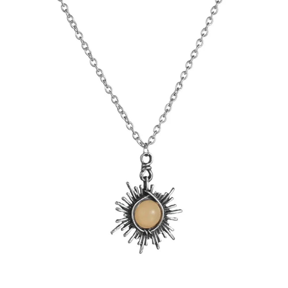 Star and Moon Geometric Pendant Daily and Party Occasions Elegant Vintage Style Necklace with  All-Season Accessory