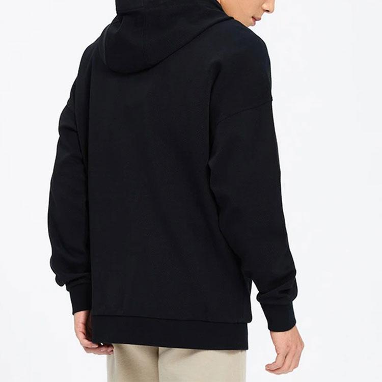 Li-Ning Letter Print Sports Pullover Hoodie Men Hoodies Black AWDS111-1