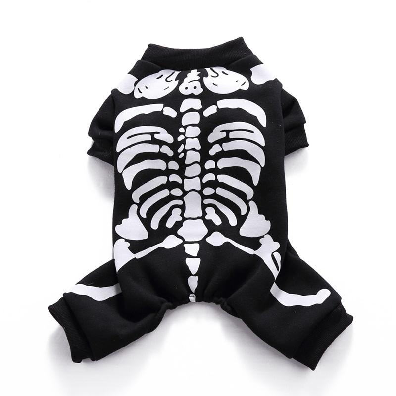 Pet Skull Skeleton Sweater Cosplay Costumes for Halloween Christmas Suit Clothes for Dogs Cats