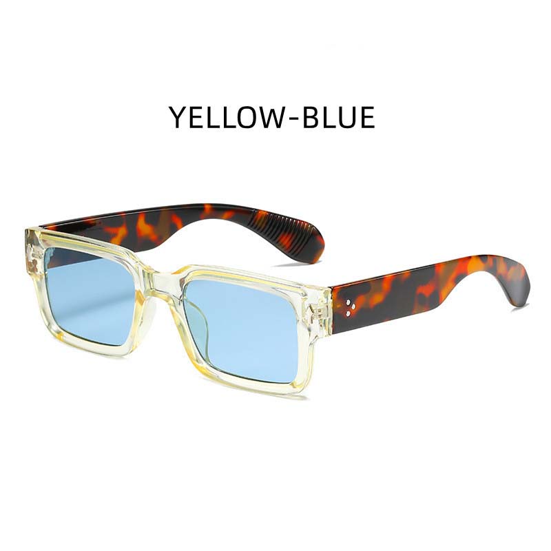 Square Rivets Men Sunglasses Women Vintage Ins Popular Punk Glasses Gradient Trending Travel Sun Glasses Shades UV400