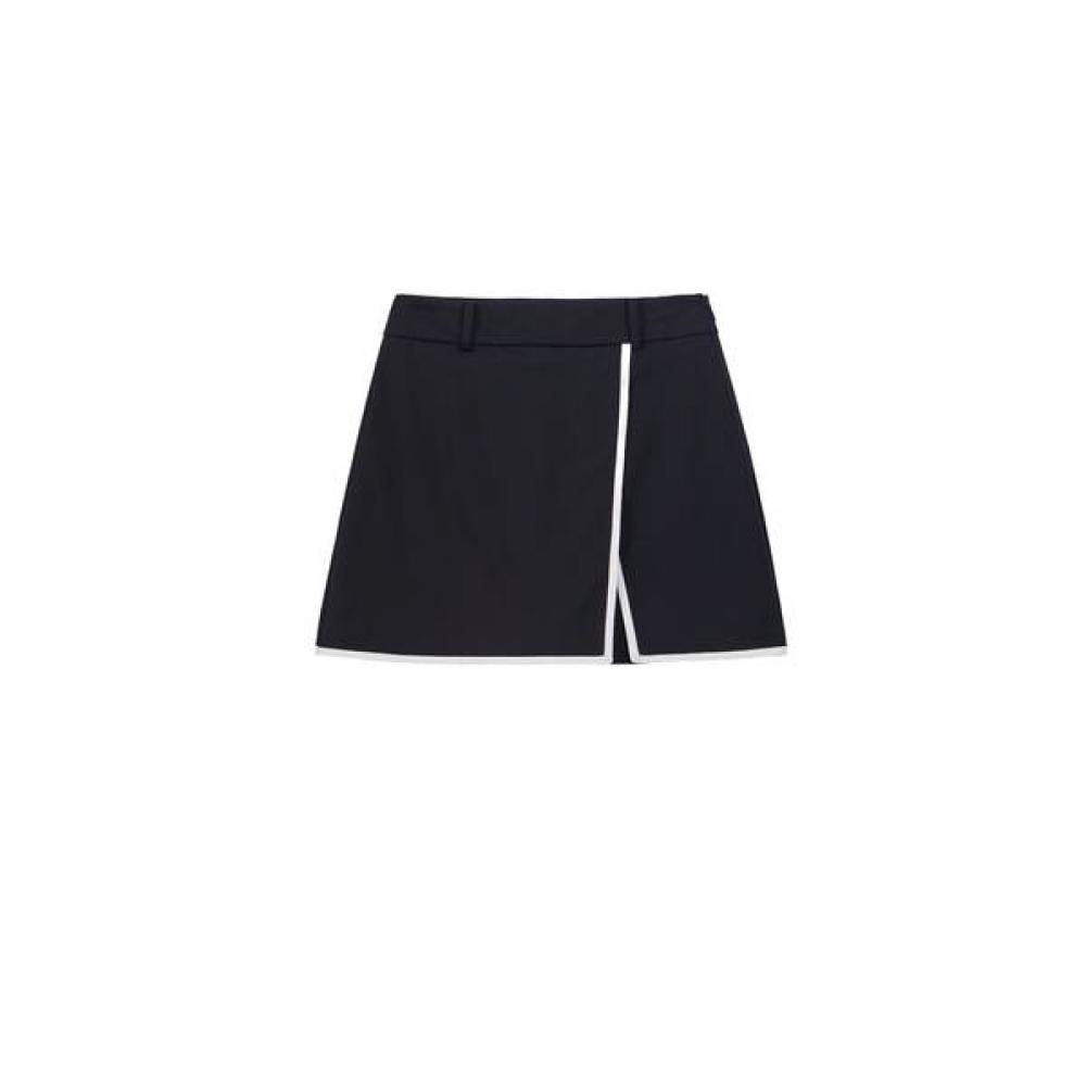 Goxo Color Block Slit Golf Skirt Black S(55)