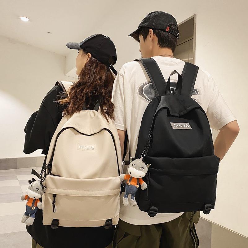 School Bag Female High School College Student Backpack Large Capacity Versatile Style Black Men Travel Computer Backpack