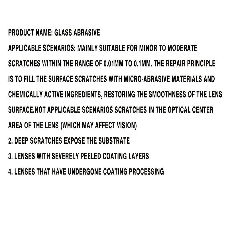 Multifunctional Glass Lens Repair Kit,restoring Clarity and Smooth Surface,suitable for Car Windows,rearview Mirrors,and Glasses