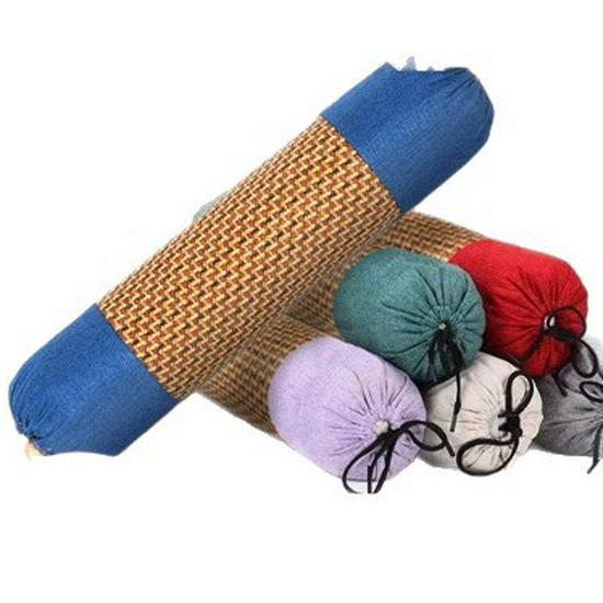 Xikang Ice Silk Mugwort Neck Pillow: Cylindrical Sleep Aid for Home with Cooling and Neck Protection.