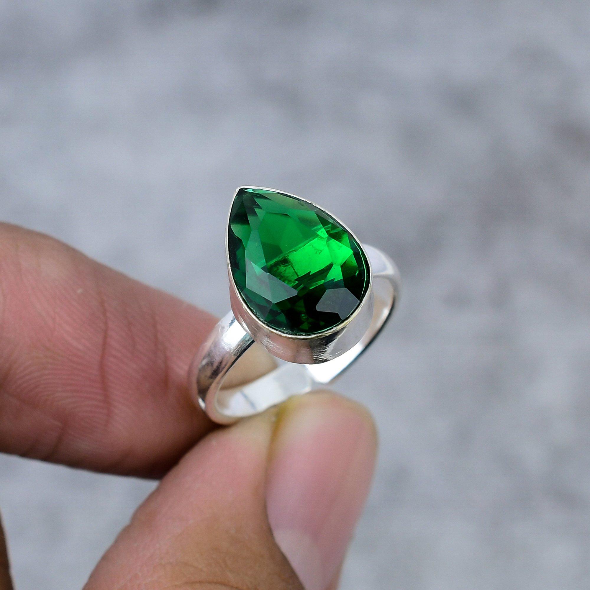 

Chrome Diopside Gemstone Handmade 925 Sterling Silver Jewelry Ring Size 10 M-287