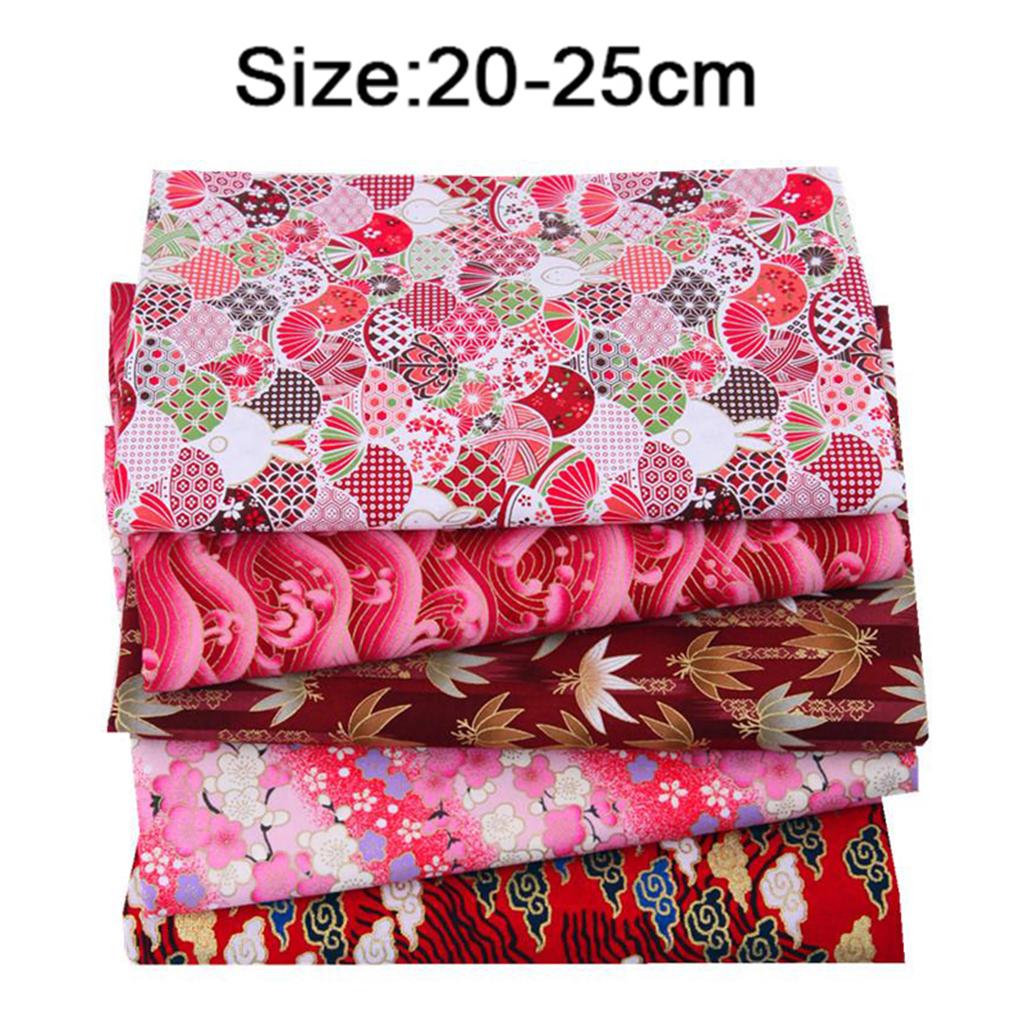 10PCS Japanese Floral Fabric Squares for Quilting Crafting Sewing