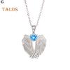 Angel Wings Necklace Rhinestone Hug Guardian Wings Pendant Necklace Zircon Birthstone Jewelry Gift for Her
