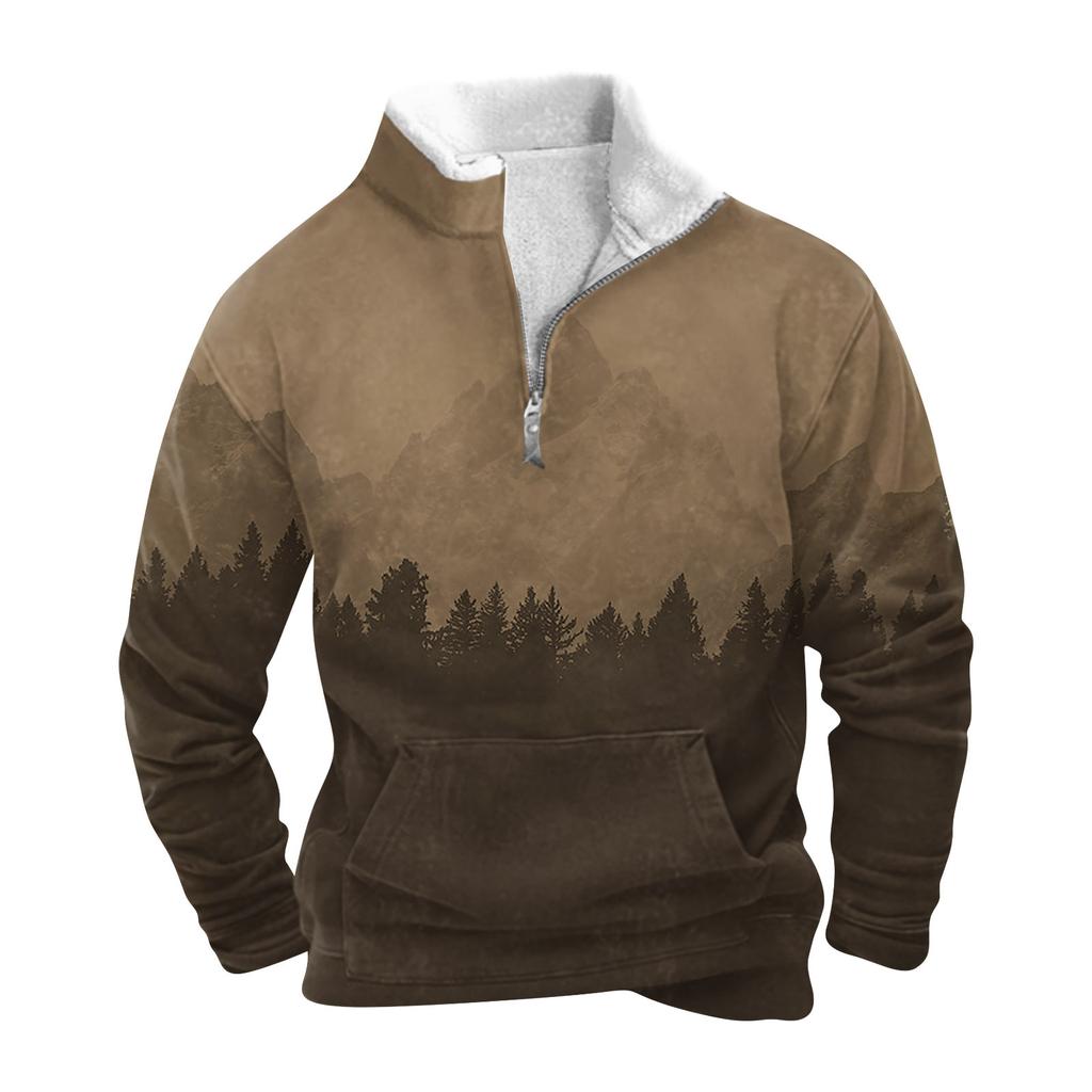 Sweat-shirt à col montant pour hommes, pull décontracté d'extérieur, printemps et automne