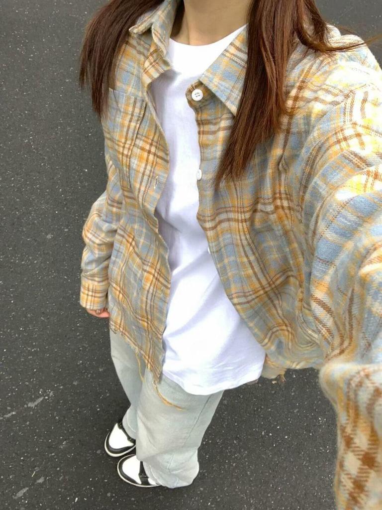 2025 Retro Plaid Men's Loose Oversize Shirt - Spring/Autumn High-End Top