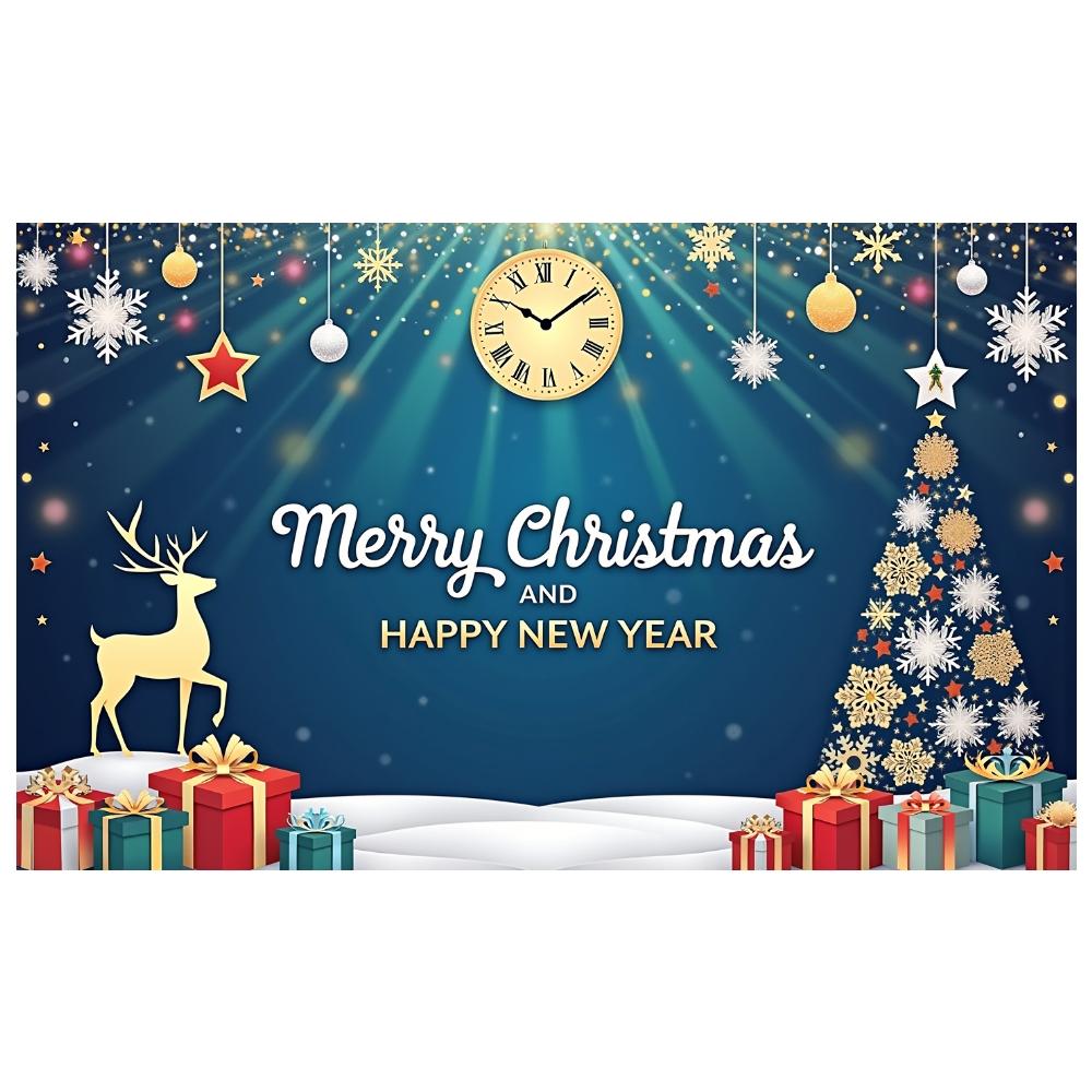 Christmas Banner Christmas Tree Design Winter Celebration Banner New Year Backdrop Snowflake Decor New Year Banner For New Year