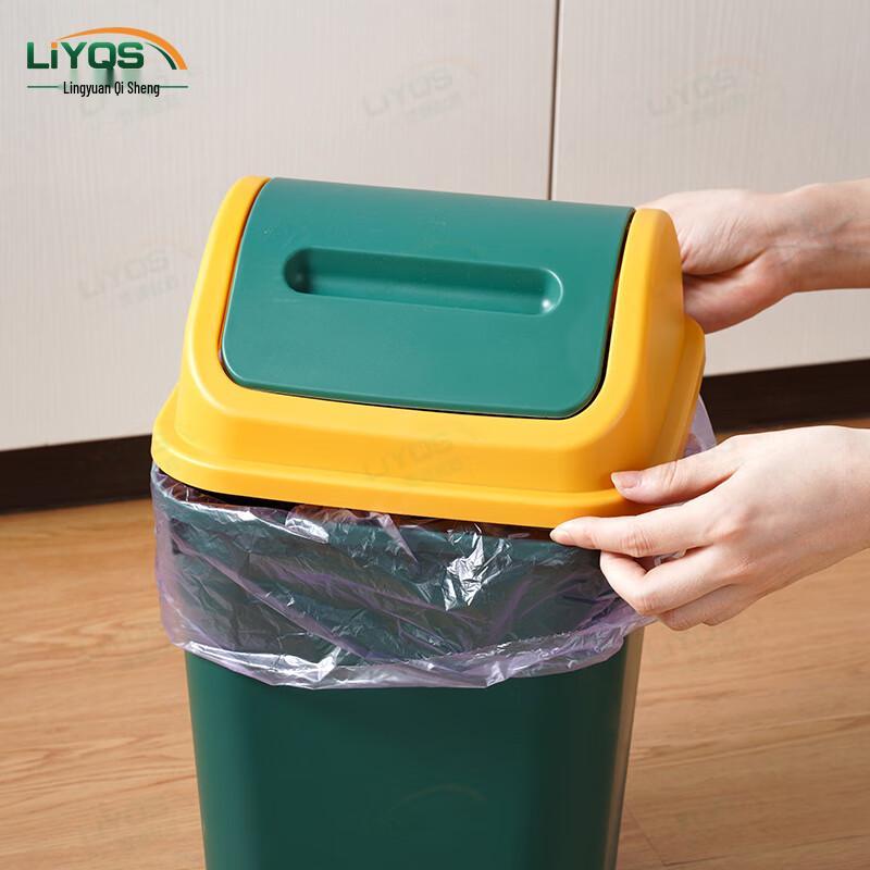 Lingyuan Qisheng Dual-Compartment Swing-Lid Waste Bin
