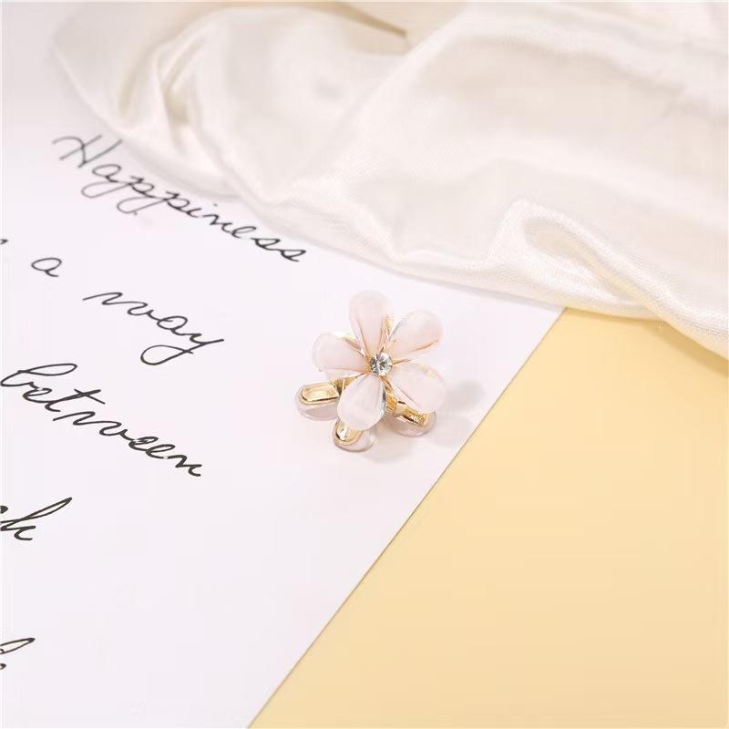 Women Girl Mini Hair Claws Flower Alloy Cute Hairpin Kids Sweet Hair Accessories Spring Clip
