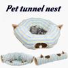 Striped Cat Tunnel Sleeping Beds Foldable Cats Tunnel Breathable Wear-resistant Cat Toys Interactive Accessories for Cats