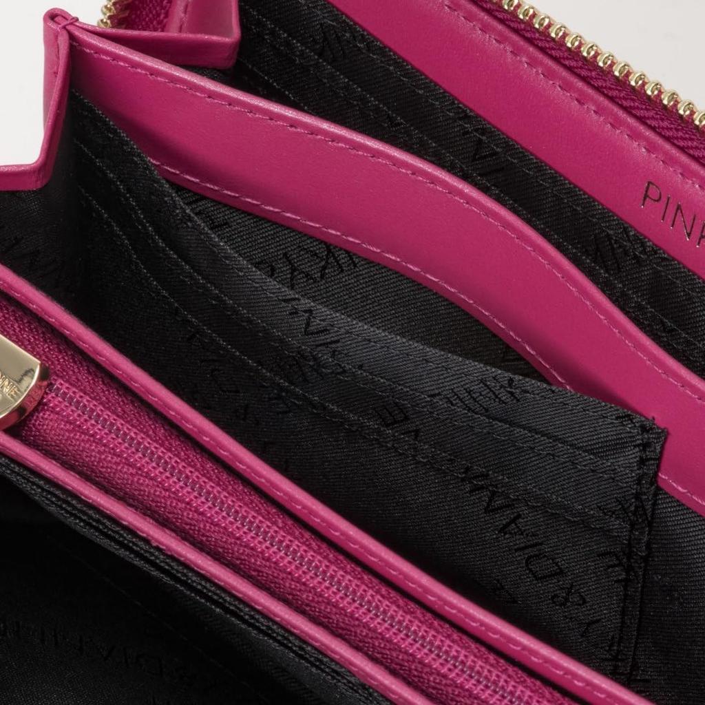 Round Zipper Long Wallet Cowhide Enamel Leather Brand Logo Large Capacity Slim PDLWJBT4 [Pinky & Dianne] [Rich Flavor] Women's