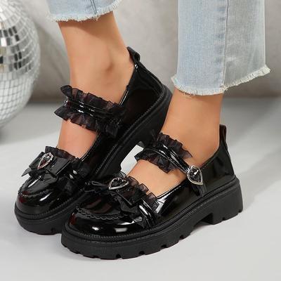 2024 Spring Women's Large Size Lolita Small Leather Shoes