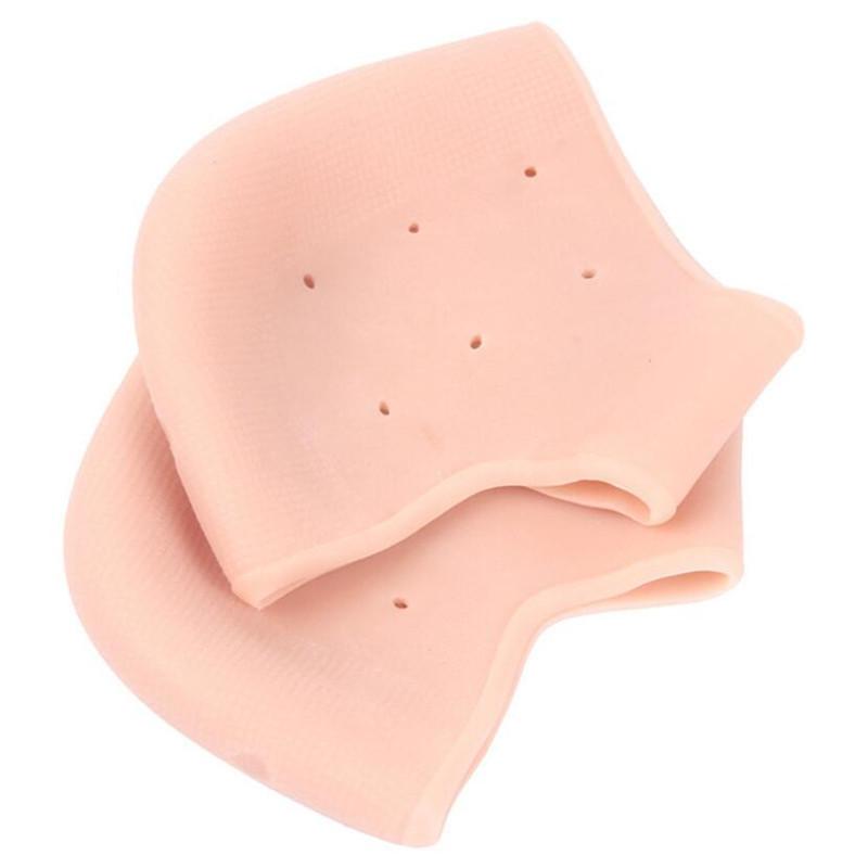 

2 шт. новые силиконовые носки для ухода за ногами, увлажняющие гелевые тонкие носки на каблуке с отверстием для потрескавшихся ног, защитные средства для ухода за кожей ног, инструмент для ухода за ногами